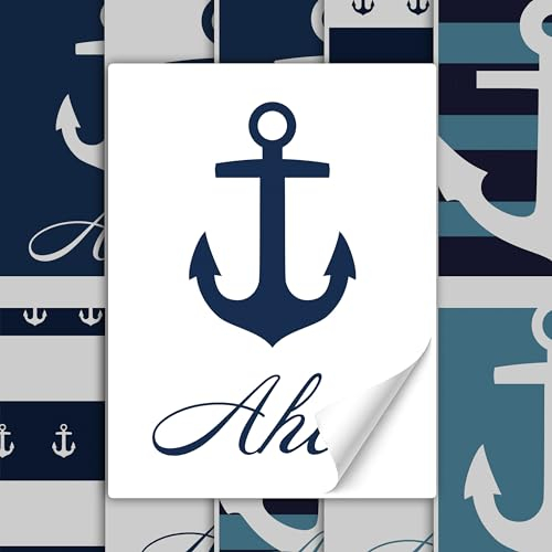 GRAZDesign Fliesenaufkleber Bad & Küche Maritim mit Anker in blau, Klebefliesen selbstklebend (50 Stück, 15x20cm)