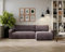 Kaiser Möbel, Ecksofa mit schlaffunktion, mit Bettkasten, Schlafsofa Argon, Designer Sofa, Modern Design Couch, Polsterecke, Freistehend, Zoom Stoff- Dicker Cord Braun Ottomane Rechts