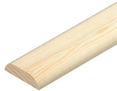 1m / 39.37 Inch Long Flat Pine Trim Moulding Beading Wooden Timber Edging Board D Shape Mould (1, 25mm)