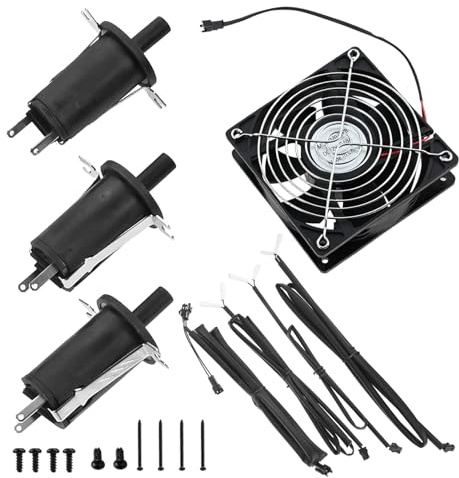Lemfema Ersatz-Set für Lüfter und Deckel/Türschalter | Kompatibel mit Masterbuilt Gravity Series 560, 800, 1050 Digital Holzkohlegrill und Smokern, ersetzt 9904190041, 9904190045