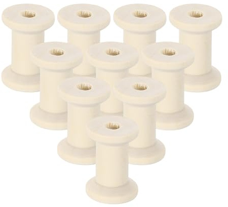 QUARKZMAN 25 Stück Holzleere Spule, 1-3/16 Zoll Unvollendete Holzspulen Drahtweben Spulen Leere Fadenspulen für Basteln DIY Kunst Stickerei Nähfaden Zwirn