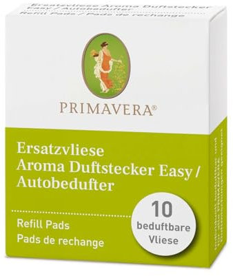 PRIMAVERA Ersatzvliese Aroma Duftstecker Easy/Autobedufter 10 Stück - Nachfüllpack - duftneutrale Vliese aus pflanzlichem Zellstoff
