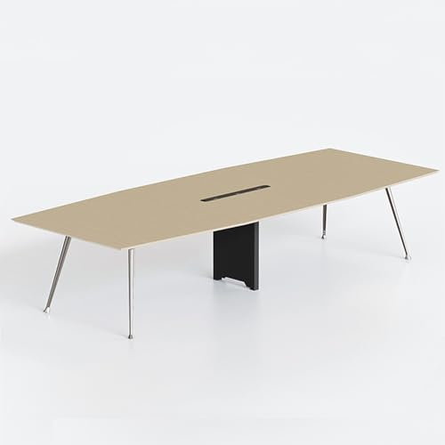 HOLGVE Großer Konferenztisch, 125,9 BX 47,2 T, Besprechungsraumschreibtisch, for 12–14 Personen, Seminar-Computertisch In Bootsform, Seminartisch Mit Metallbeinen