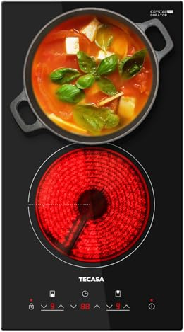 12 Inch Electric Cooktop 3000W, 2 Burner Radiant Stove All Cookware