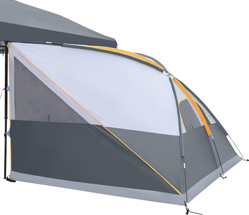 UNP Camping Cube, Seitenzelt für Pavillon 3 x 3 m (Grau, 3 m x 2.2 m)