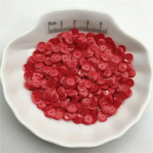 10g 6mm Solid Color Cup PVC Sequins Glitter Paillettes for Clothes,Hat,Shoes.Kids DIY.Crafts Handmade Accessory-Solid Red-6mm 150g