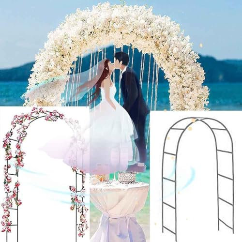 Large White Metal Wedding Arch Garden Pergola Sturdy Iron Tubular Frame Weather Resistant 1.8M Wide Ideal for Rose Arch Decoration (1.20M 3.50M)
