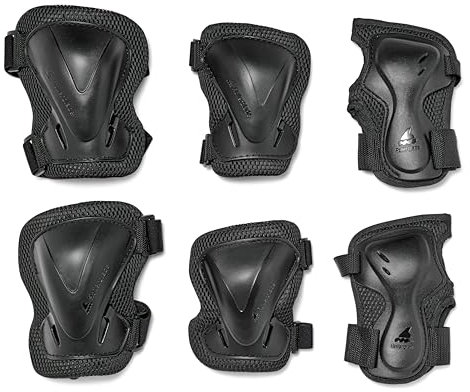 Rollerblade EVO PRO GEAR 3 PACK, Set protezioni da pattinaggio Unisex Adulto, nero, L