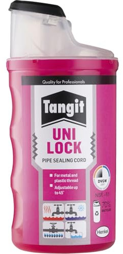 TANGIT Gewindedichtfaden Unilock - Dichtband zur sofortigen Abdichtung von Metall- und Kunststoffgewinden, 160m