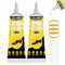 Allony Colla per Scarpe, Colla Suola Scarpes con 4 Elastici, 2 Dischi Lucidanti, Collaa per Calzolaio, Adatto per Scarp in Pelle, Scarpes Sportive, Scarpe Casual, Trasparente e Impermeabile, 50ml*2