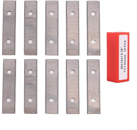 Besshepplo Lot de 10 lames en carbure de tungstène 35° réversibles pour racloir peinture 50 x 12 x 1,5 mm