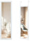 CROWNSHOP Full Length Mirror 110x33cm - Wall Mounted Over The Door Mirror with Adjustable Hooks | Large HD Tempered Glass Full Body Mirrors for Bedroom, Wardrobe | Space-Saving (White)