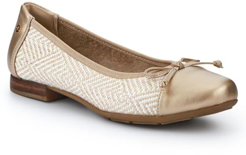 Bow-Detailed Two-Tone Pumps - Gold Size 6