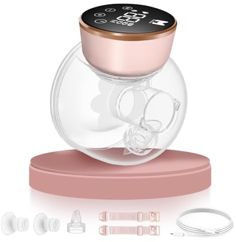 MOMAINI Electric Breast Pump, Hands-Free Ultra Quiet Electric Breast Pump with 3 Modes & 9 Suction Levels, Leak-Proof Design, 19/21/24MM Flanges, Portable for Nursing Moms (1 Set)