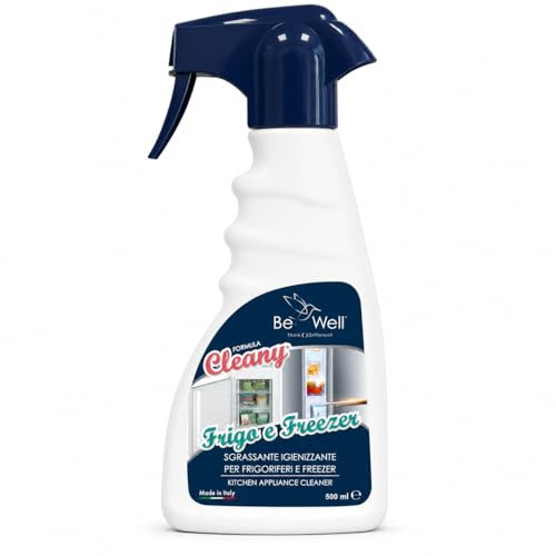 CLEANY Hygienischer Reiniger für Kühlschrank und Gefrierschrank, Spray 500 ml, hergestellt in Italien, Formel Cleany, entfernt Gerüche und Fett, Tiefenreinigung für Küchengeräte