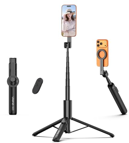 ULANZI SK27 Treppiede smartphone 165 cm, Magneti N52, Telecomando Bluetooth 10 m, 8 Sezioni, Selfie stick magnetico MagPod, Tripode cellulare per iPhone 17, 16, 15, 14, 13, 12, Vlog, Viaggio