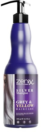 Zenix Silbershampoo 500 ml | No Yellow Shampoo, Anti-Gelbstich, Violett Shampoo, UV-Schutz, Farbglanz & kühlen Blond-Ton
