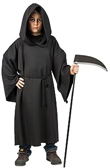 Festartikel Müller Henkerkutte in der Farbe Schwarz, mit Kapuze und Kordel, 100% Polyester, Größe 140/152, 118.203.46