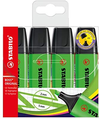 STABILO - Textmarker - BOSS ORIGINAL - 4er Pack - grün
