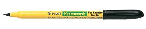 Pilot Permawash Textile Markers 1 mm Line Pack of 12 Black