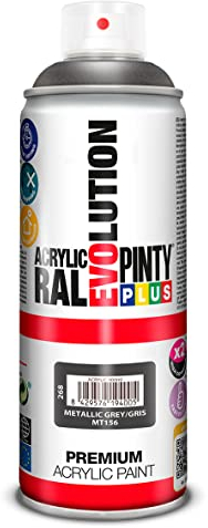 Pinty Plus Evolution, Esmalte acrílico, Gris (Metallic Grey), 400 ml