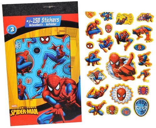 alles-meine.de GmbH 150tlg. XL - Set Sticker/Aufkleber - Spyderman - Kinder Kind klein Spider Man z.B. für Stickeralbum Stickerblock/Kindersticker - Stickermappe