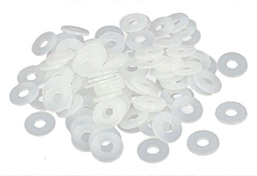 sourcing map M4 x 10mm x 1mm Nylon Plat Rondelles Entretoises Joints Attache Gris Blanc 100PCS