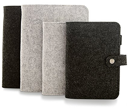 Zhi Jin A5 Wollfilz Nachfüllbares Notizbuch Ringbuch Kalender harter Umschlag Notizblock Tagebuch Memo Stifthalter Gray-Blank Paper