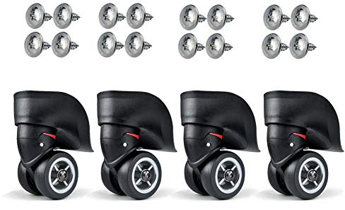 Audor Gepäck Koffer Rad Ersatz Achsen Reisekoffer Rolle Transportrollen OD 49 mm + Schrauben Repair Element,Schwarz (4 Stück)
