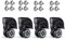 Audor Gepäck Koffer Rad Ersatz Achsen Reisekoffer Rolle Transportrollen OD 49 mm + Schrauben Repair Element,Schwarz (4 Stück)