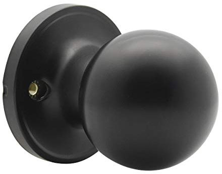Probrico Black Round Door Knob Bedroom Interior Door Handle for Ones Side Stainless Steel