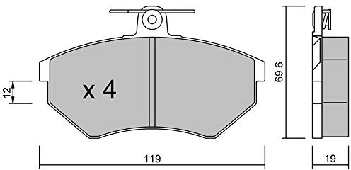 metelligroup 22-0050-2 Bremsbeläge, Made in Italy, Ersatzteile für Autos, ECE R90-zertifiziert, Kupferfrei
