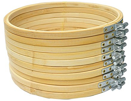 Cleana Arts® 10-Pack Stickrahmen Bambus Kreis Kreuzstich Hoop Ring 13cm