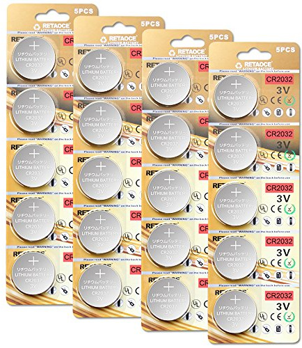 GutAlkaLi Batería de Litio CR2032 3V, botón electrónico de la célula de la Moneda para los Relojes de Las calculadoras de los Juguetes (20 Pilas)