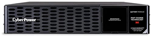 CyberPower BP48VP2U01 Batterieerweiterung für USV, 2U Rackmount/Tower, Metallgehäuse schwarz, 48 Vdc 60 A, 8x 12 V 7 Ah Blei-Gel wartungsfrei, Hot-Swap, integriertes Ladegerät, inkl. 19 Zoll Schienen