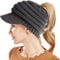 Simoda Damen Wintermütze Beanie Mütze Winter Strickmütze Schirmmütze Hüte Mützen Caps Gestrickte Baseballmütze Pferdeschwanz Mütze mit Zöpfen Loch (Dark Gray)