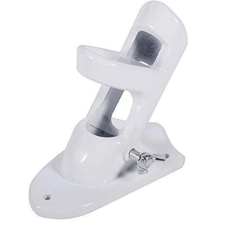 Flag Holder,2 Angle Aluminium Alloy Flag Pole Holder,Mounting Wall Mount Flagpole Windsock Bracket for Window Flag and Flag Display(White)