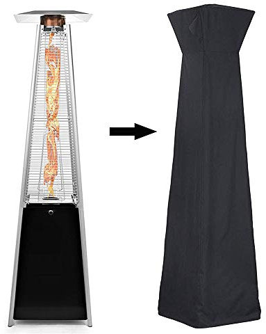 Mitef Housse de protection pour chauffage de terrasse en forme de pyramide, 53 x 53 x 228 cm, noire
