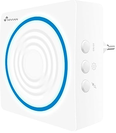 Nivian - Drahtlose Sirene, kompatibel mit dem Nivian-Alarmsystem - Geeignet für den Innenbereich - 90 dB Licht- und Tonalarm - Inklusive Pufferbatterie - Einfache Installation ohne Kabel
