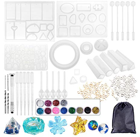 VOANZO Resin Jewellery Making Kit, 147 Stück Resin Formen für die Schmuckherstellung, Nail Art, DIY Craft Mold Handwerk Handwerk Werkzeugset Armband Anhänger Zubehör