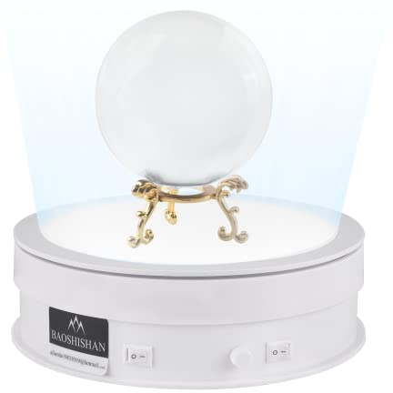 BAOSHISHAN Elektrischer Drehteller 20KG 20CM Beleuchteter Drehteller mit Licht 360° Automatisch Motorisierter Plattenspieler Weiß 220V