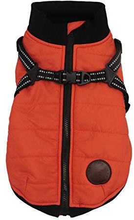 Hundemantel wasserdichte Jacke mit Harness Verdickung Warme Welpen Gepolsterte Puffer Weste Winddichte Hundekleidung für kleine mittelgroße Hunde