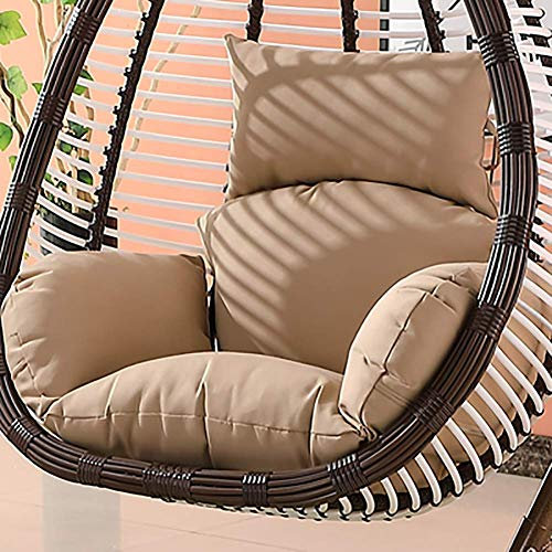 Hanging Egg Hammock Chair Cushions Without Stand,swing Rattan Seat Cushioning Nest Thick Removable Hanging Chair Backrest With Pillow-khaki
