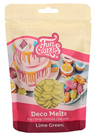 FunCakes Deco Melts Limettengrün - Tauchen, drippen, dippen und dekorieren! In der Mikrowelle schmelzen und in jede Form gießen, 250 g