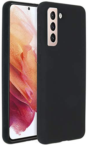 ACCEZZ kompatibel mit Samsung Galaxy S21 Hülle – Liquid Silikon Case – Back Cover Handyhülle in Schwarz [Mikrofaser-Futter, Ultradünn, Kratzfest, Stabil]