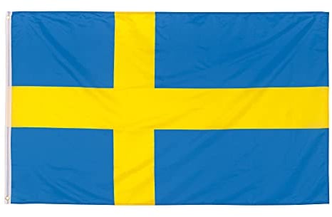 Banderas de aricona – bandera de suecia resistente a la intemperie con 2 ojales de metal - bandera nacional sueco 90 x 150 cm