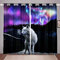 Wolf Blickdichte Vorhänge Dekor 3D Galaxie Wolf Vorhang 2er Set für Kinder Jungen Mädchen Dekor Cool Tierwelt Fenstervorhang 245x140cm Lila Sternenhimmel Nacht Vorhang Blickdicht Vorhänge Dekor