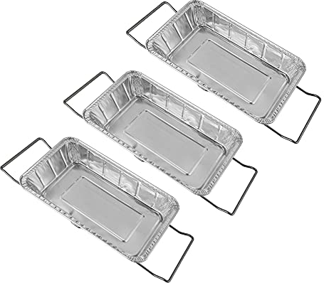 Fettauffangbehälter für Gasgrill, Auffangbehälter und Halter, Fettauffangwanne und Nassrauch-Set, Ersatz für Weber Genesis, SmokeFire, Summit Serie (3 Stück Wet Smoke Kit für Weber 7004)