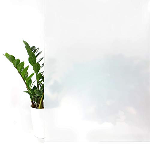 Fensterfolie Blickdicht Selbstklebend 90x100 cm | Klebefolie Fenster Sichtschutz mit Dekor-Effekt | Sichtschutzfolie Fenster Lichtdurchlass für mehr Privatsphäre im Bad oder Büro | Milchglas