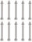 sourcing map M6 x 75mm Hex Head Screws Bolts, Nuts, Flat & Lock Washers Kits, 304 Stainless Steel Fully Thread Hexagon Bolts 10 Sets